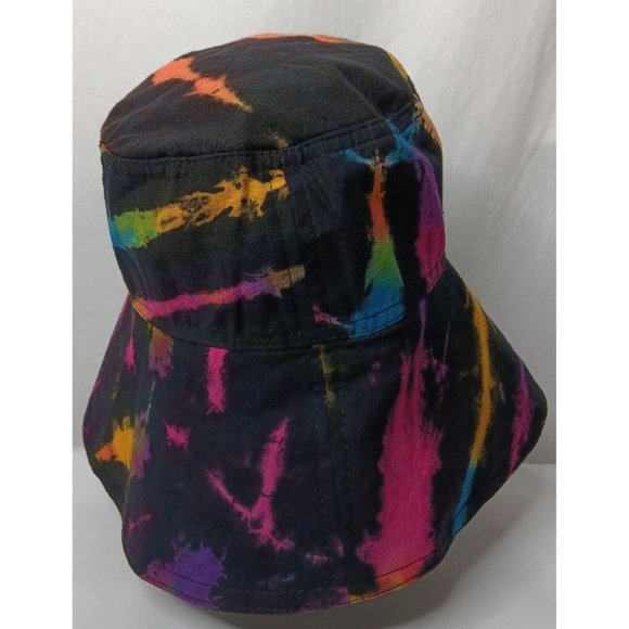 Clea Ray Bucket Hat Reversible Tie Dye Black Pink Blue Purple One Size Rayon - Picture 5 of 16